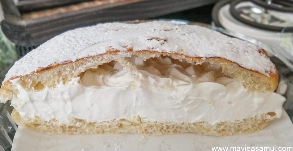 Tarte Tropézienne Yummy a la Boulangerie Tapisserie chez Seb a Lamai