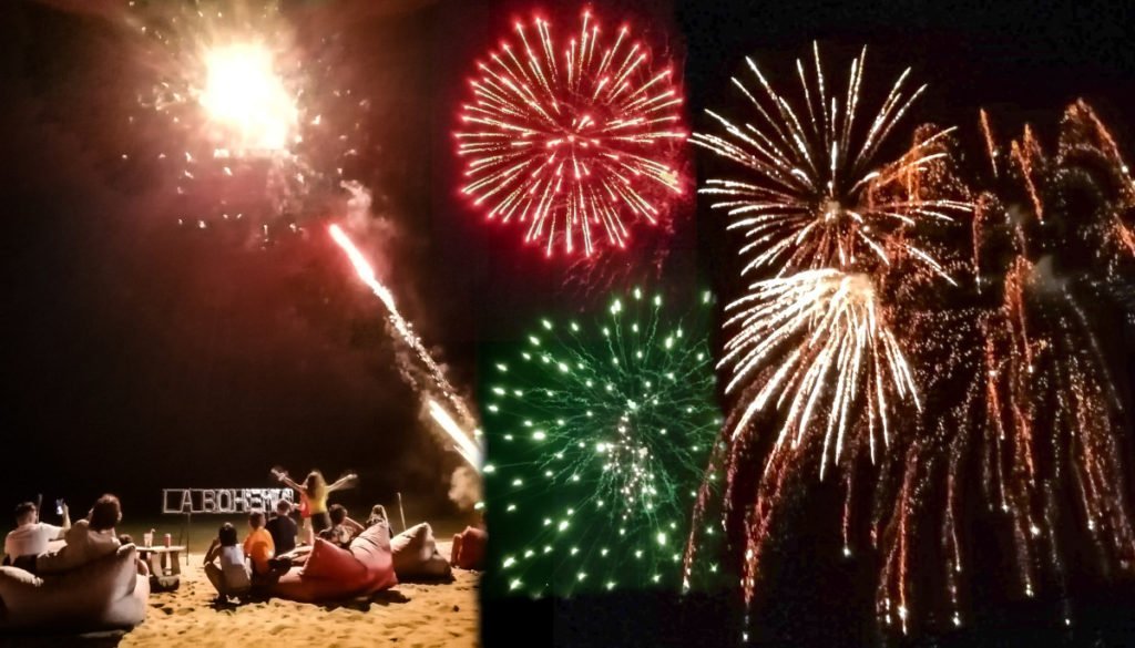 Feu d'artifice a Lamai Beach (Koh Samui) pour l'anniverdaire de la Bohemia Beach Lounge, novembre 2020.
