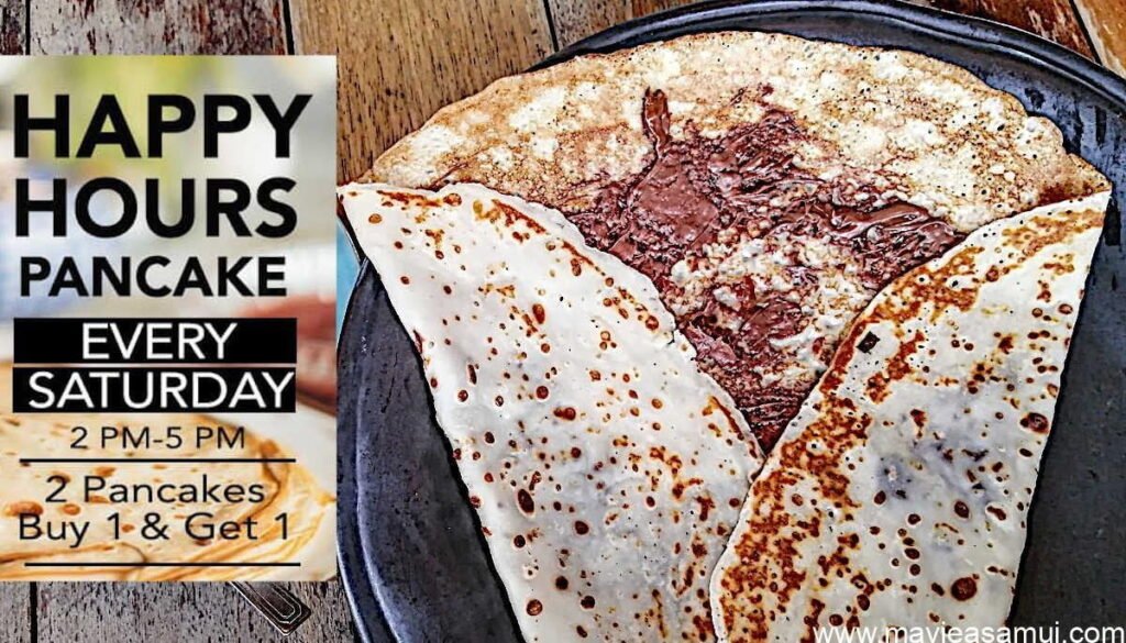 Happy Hours crepes a la Bohemia Beach a Koh Samui.