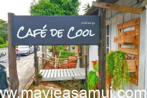 Café de Cool, Café déco, Plage de Ban Tai, Macramé en décoration sur la plage, Cocotier avec noix de coco sur la plage de Ban Thai, Plage de sable, Thai Food, Pad Thai sea Food, Cafe de Cool nomme egalement The Vibe et aussi Relax Samui dans le nord de l'ile de Koh Samui a Ban Tai.