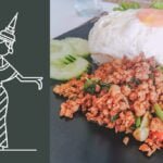 Phat kaphrao ou pad krapow ou kaprao est l'un des meilleurs plats populaires thaïlandais, ici au restaurant thaï Sand Sea Beach Resort sur Lamai Beach, Koh Samui