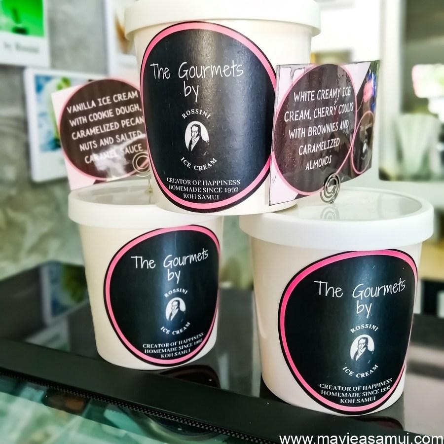 Les pots des glaces gourmets Rossini a Koh Samui