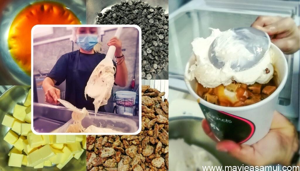 Recette de la glace Cookie Dough Rossini a Koh Samui et recette du Cookie Dough.