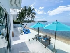 Terrasse du bungalow 5 personnes sur la plage de Bangrak, Koh Samui