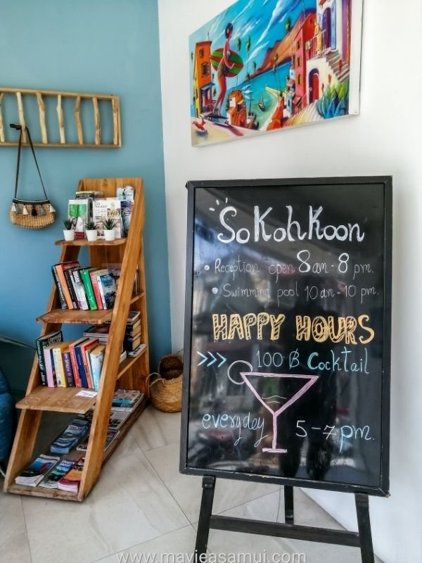 Happy Hours chaque jour de 17:00 a 19:00 au bar du So Kohkoon a Bangrak, KOh Samui