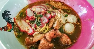 Où Manger Une Délicieuse Pork Noodles Soup À Koh Samui Pork Noodles Soup ou soupe de nouilles au porc à Thong Krut dans le sud de l'île de Koh Samui