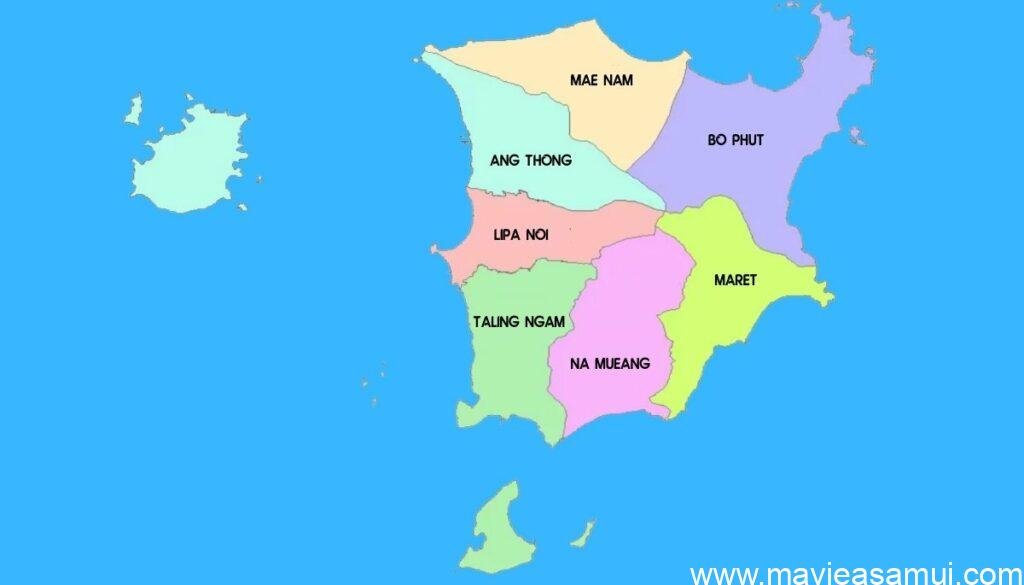 Les 7 quartiers de Koh Samui en Thaïlande.