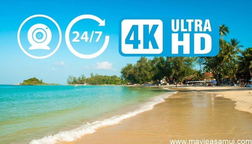 Webcam 4K en direct depuis la plage de Choeng Mon Beach et le Lost Beach Bar a Koh Samui