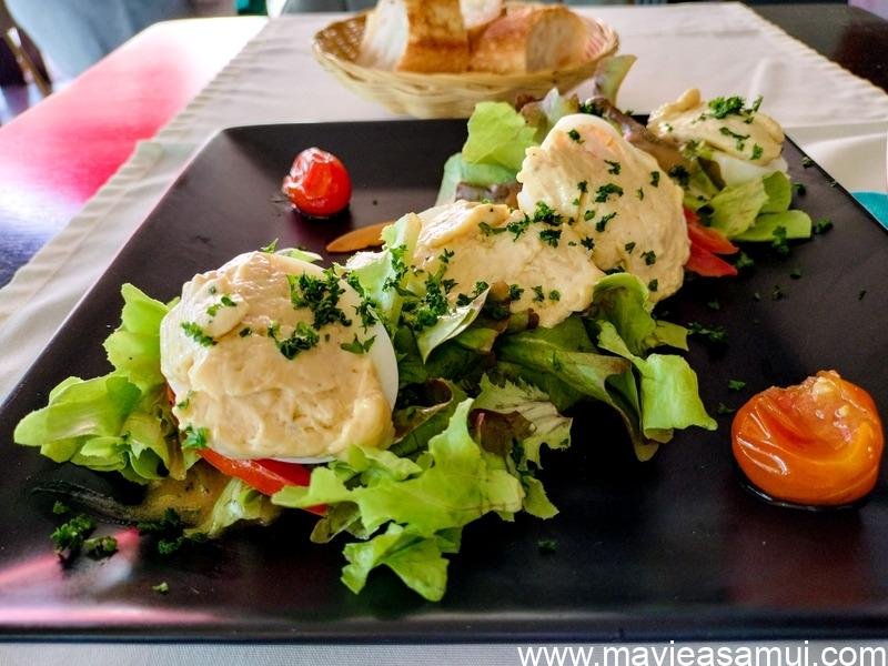 Œufs mayonnaise du restaurant chez Ludo, le Petit Bouchon, à Lamai Beach. Koh Samui.