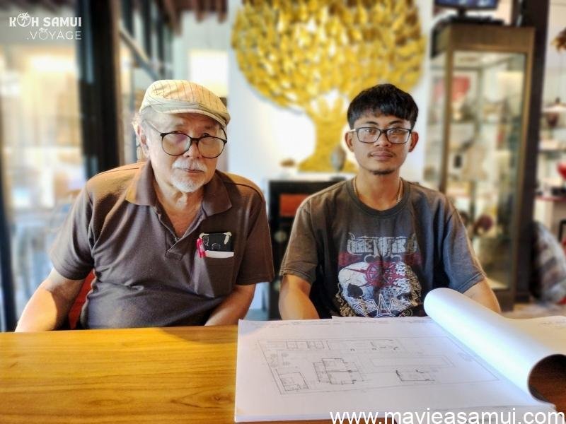 Khun Chawat, architecte. et Khun Wasan Kankaew, directeur.