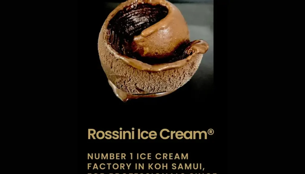 Découvrez le nouveau site web de l'entreprise Rossini Ice Cream à Koh Samui en Thaïlande du Sud.