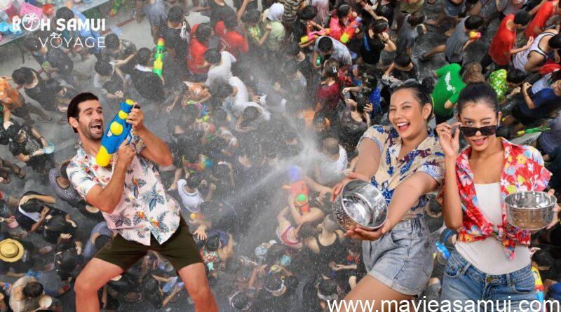 Songkran 2024 sur Lamai Beach à Koh Samui en Thaïlande du sud.