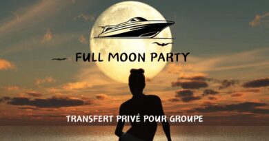 Transport Privé pour groupe taxi et en speedboat à la Full Moon Party à Koh Phangan depuis Koh Samui avec l'agence locale francophone Koh Samui Voyage Co Ltd.