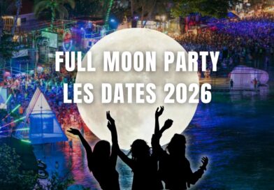 Calendrier officiel des dates de la Full Moon Party 2026 à Koh Phangan avec transferts depuis Koh Samui.