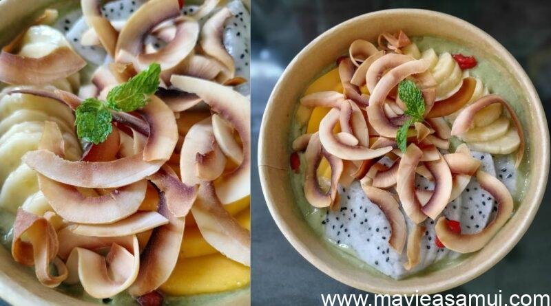 Ma surprise gourmande en livraison Grab : Le Matcha Bowl d'Aek@Lamai | Ma Vie à Samui